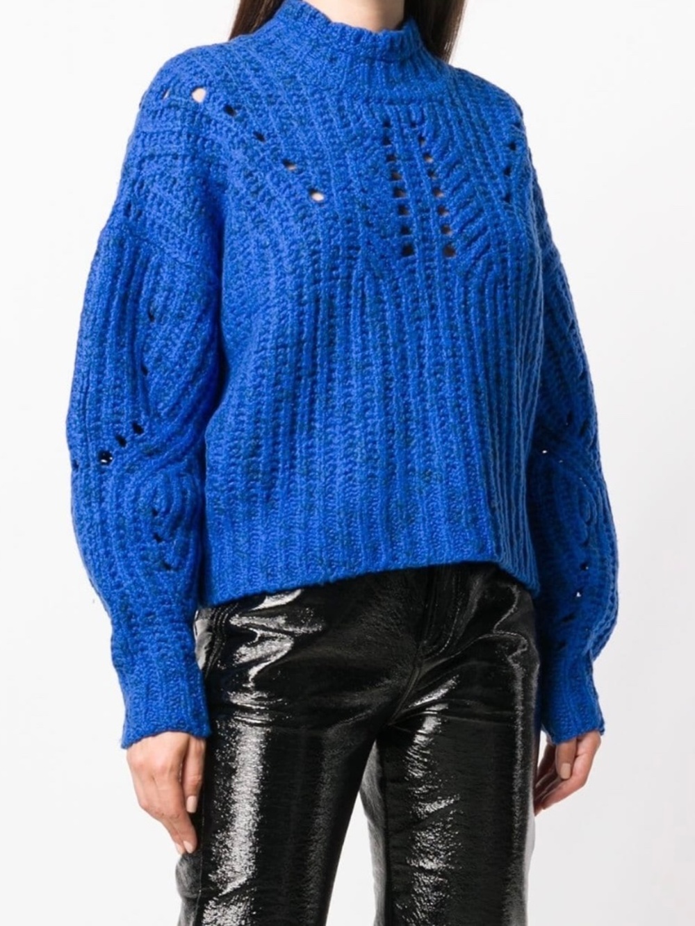 Isabel Marant "Jilly" Chunky Merino Wool Turtleneck Sweater | Blue | FR 36 Small
